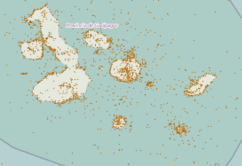 Distribution of species around the Galápagos